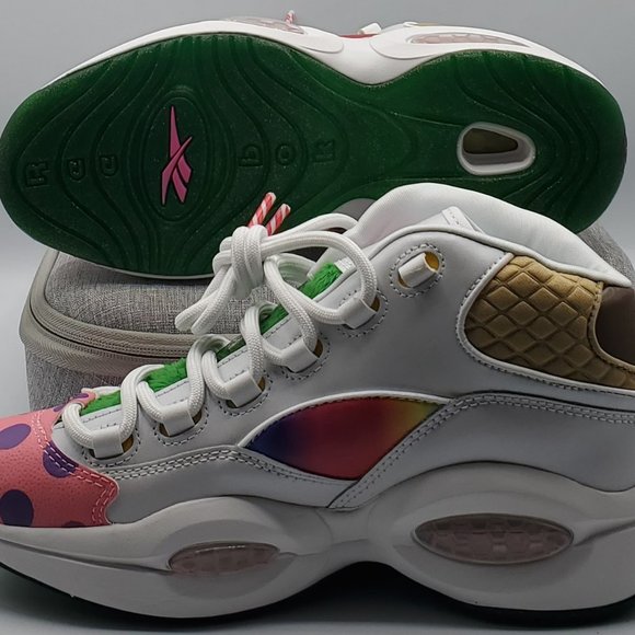 Hasbro x Reebok Question Mid Men's Size 7 'Candy Land' White GZ0081 Rare - Picture 5 of 9